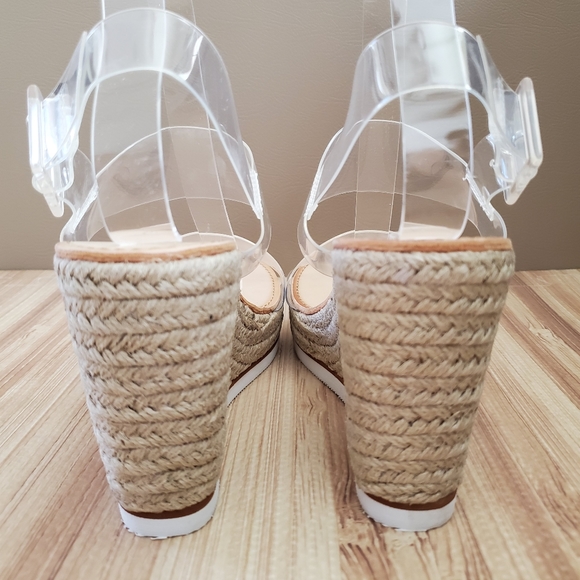 BNWOB Madden Girl Allin Clear Women's Wedge Sandals - Picture 7 of 14